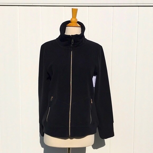 NWT Calvin Klein Black Zip Front Performance Fleece Jacket Size Medium - Picture 5 of 14